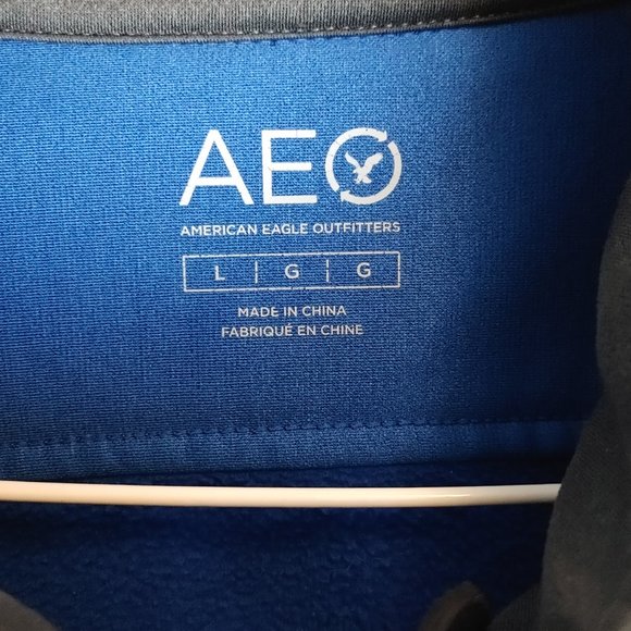 American Eagle Outfitters Men's Sz L Neoprene Jacket Blue and Gray - Picture 3 of 8